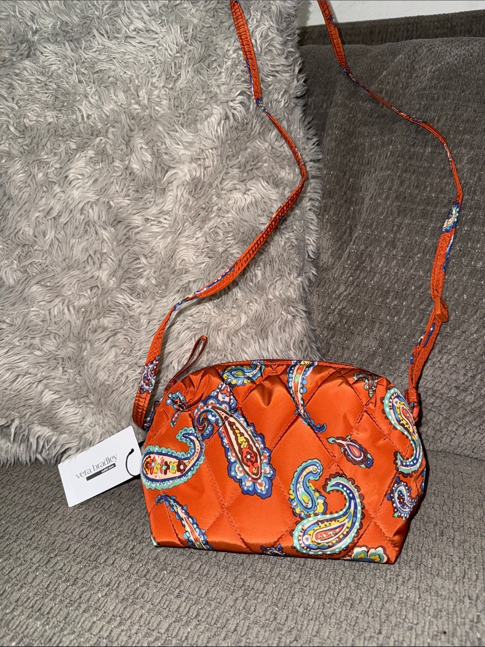 Vera Bradley Orange Paisley Quilted Crossbody